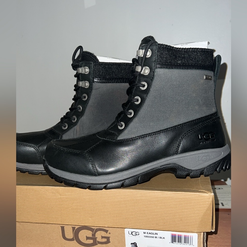 UGG Australia Eaglin Stout Black Men's Boots- BLK & Gray - Picture 6 of 14